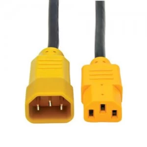 Image of Tripp Lite Pdu Power Cord C13 To C14 10a 250v 18 Awg 4ft Yellow