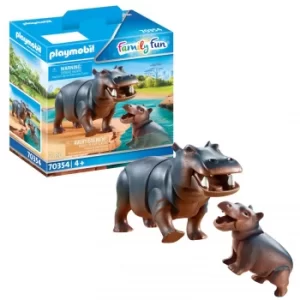 Image of Playmobil Family Fun Hippo with Calf (70354)