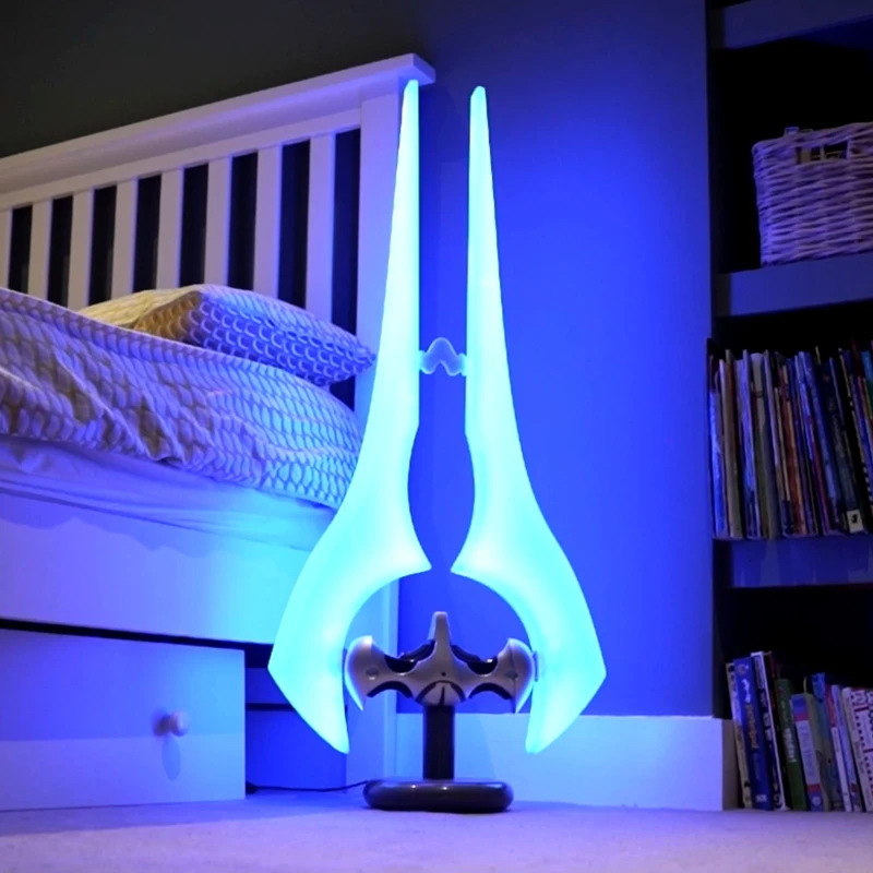 Image of Menkind Halo Energy Sword Lamp Iconic LED Mood Light Remote Control in Black Unisex