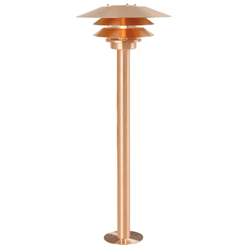 Image of Nordlux Industrial Outdoor Garden Post Brown Copper E27 Coastal/Marine Safe, IP54 Copper Unisex