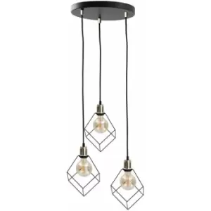 Image of Keter Ruben Cluster Pendant Ceiling Light Gold, 32cm, 3x E27
