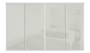 Image of Sliding Doors and track W2978 Black Frame Mirror