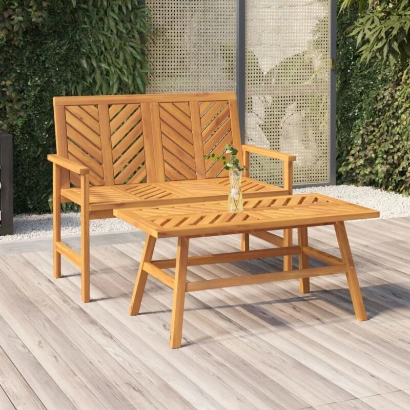 Image of VIDAXL 2 Piece Garden Lounge Set Solid Wood Acacia Vidaxl 362235