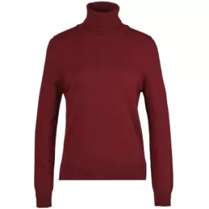 Image of Barbour Womens Pendle Roll Collar Jumper Burgundy/Rosewood 14