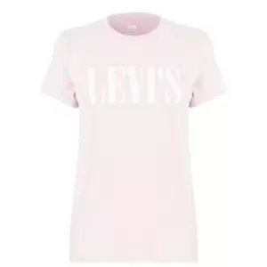 Image of Levis Serif Logo T Shirt - Pink