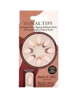 Image of Nails Inc Tonal Tips Nude Tonal Tipped Artificial Nails Pack Of 24