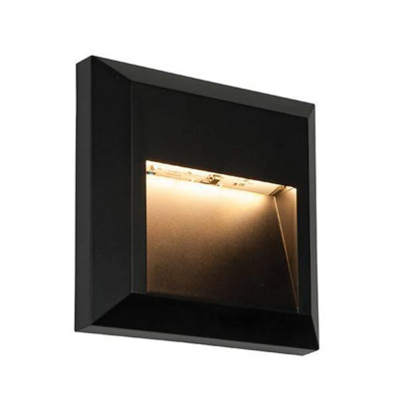 Image of Netlighting Severus Integrated LED 1 Light Outdoor Wall Light Black Abs Plastic Clear IP65 Black