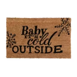 Image of Premier Housewares Natrual Coir Doormat - Cold Outside