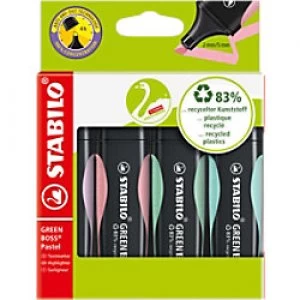 Image of Stabilo Green Boss Highlighters Assorted Pastel Pack of 4 1523155