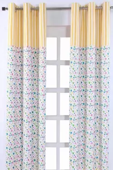 Image of Multi Polka Dots Ready Made Eyelet Curtain Pair