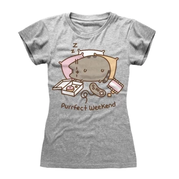 Image of Pusheen - Purrfect Weekend Womens Large T-Shirt - Grey