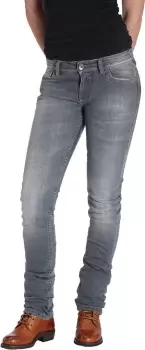Image of Rokker The Donna Grey Ladies Motorcycle Jeans, Size 32 for Women, grey, Size 32 for Women