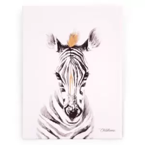 Image of Childhome Child Home Oil Painting Zebra Head Gold