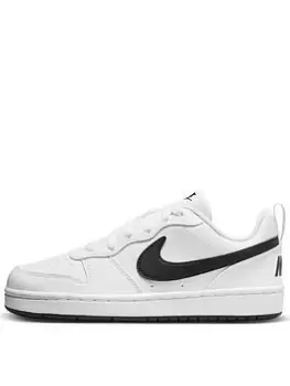 Image of Nike Older Kids Court Borough Low Recraft Trainers, White/Black, Size 5 Older