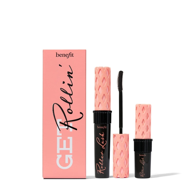 Image of Benefit Get Rollin Roller Lash Full Size and Mini Mascara Duo Worth £42 Eye Makeup Sets One Size Black 77170203000