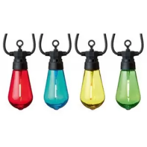 Image of 10 Multicolour Bulb Connectable LED String Lights With Black Cable