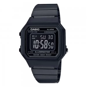 Image of Casio Digital LCD Watch with Chrono, Multi Alarm, Timer etc Black Stainless Strap - B650WB-1BEF