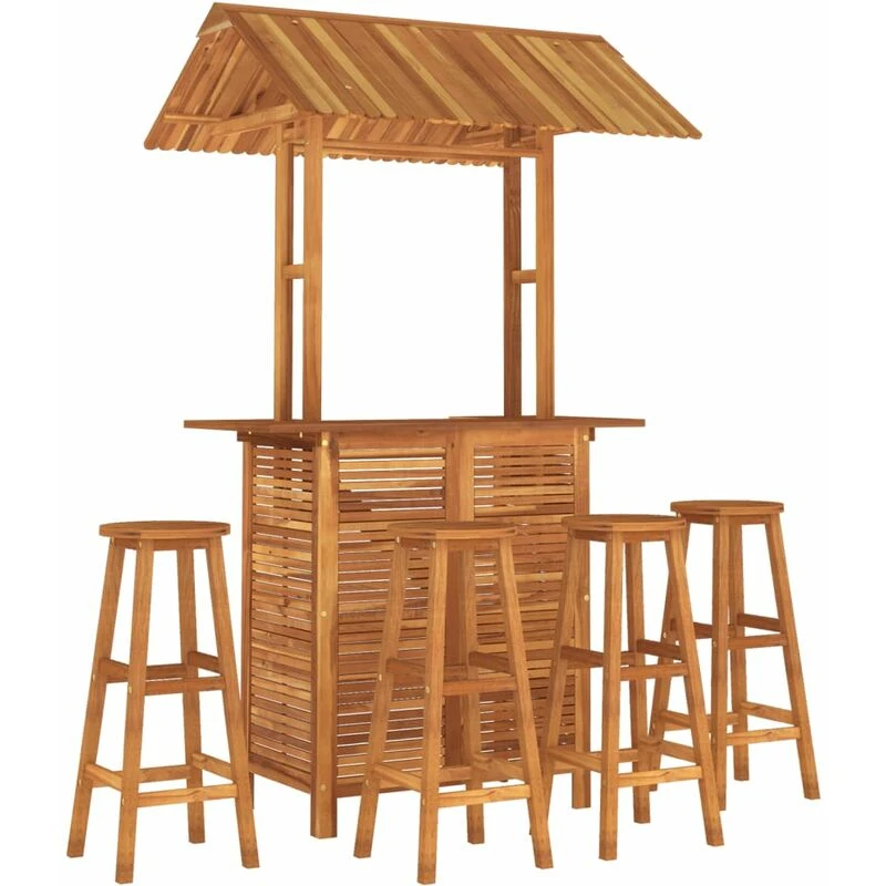 Image of VIDAXL 5 Piece Garden Bar Set Solid Wood Acacia Vidaxl 8720287143116