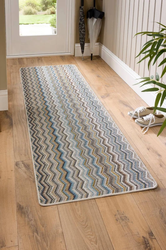 Image of My Mat Candy Multi Natural Zig Zag Size: 67cm x 200cm Multicolor Unisex 67cm x 200 cm