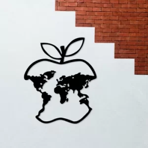 Image of World Map 5 Black Decorative Metal Wall Accessory