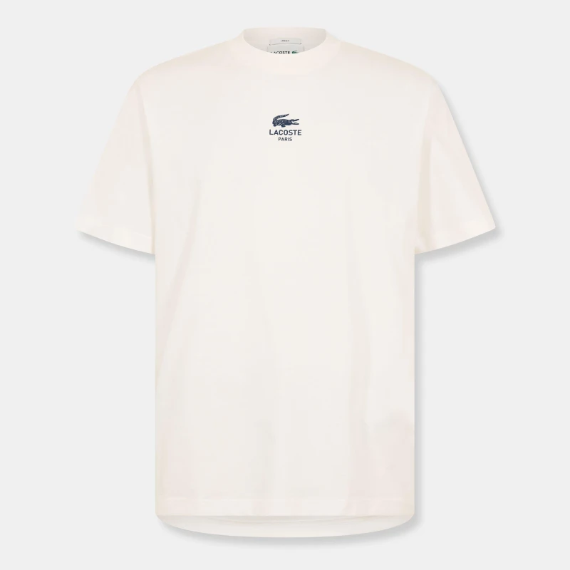Image of Lacoste Mens Centr Logo T-Shirt White 70V male S