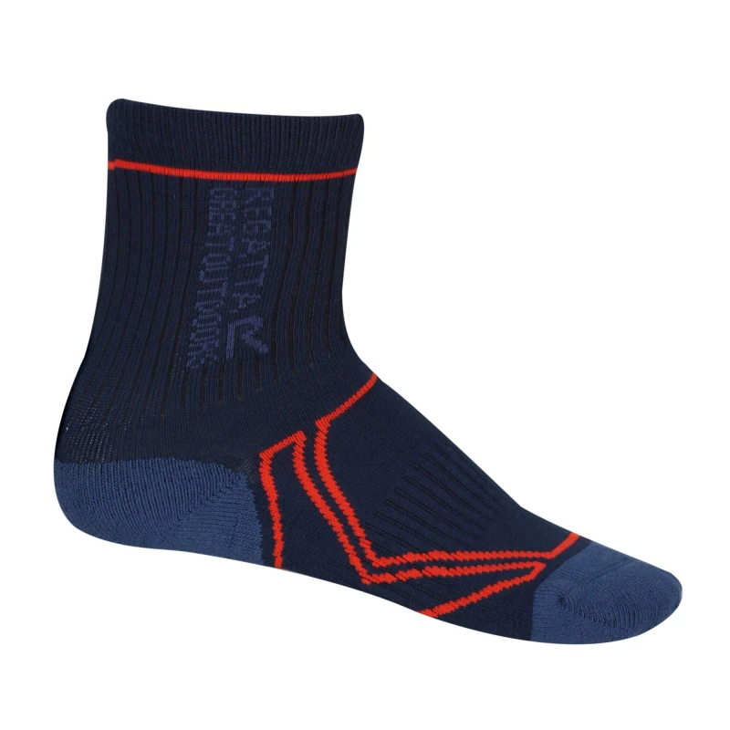 Image of Regatta 2Season TrekTrail Walking Socks Navy/Ambglow unisex C3-C5.5