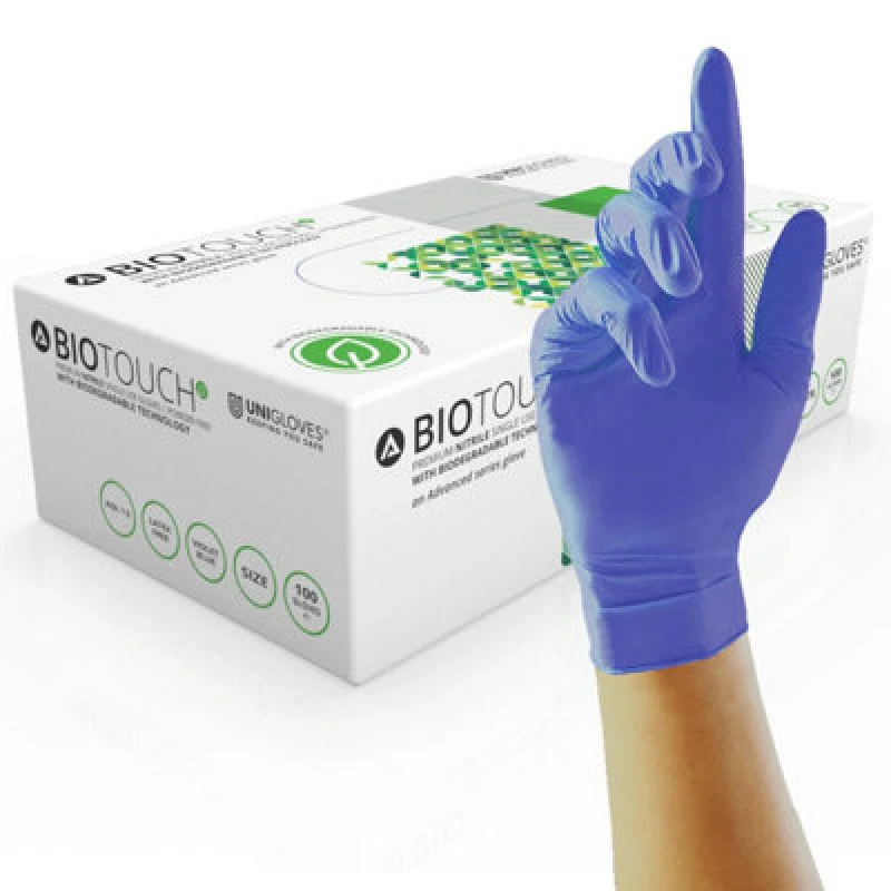 Image of Biotouch Single Use Glove Violet Blue Nitrile Powder Free Size Small (100 pack)
