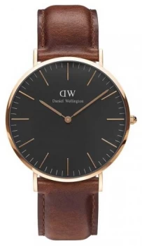Image of Daniel Wellington Unisex Classic St Mawes 40mm Black Watch