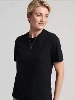 Image of Superdry Studios Organic Essential Tee -black, Black, Size 10, Women