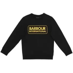 Image of Barbour International Boys Large Logo Crew Sweatshirt - Black