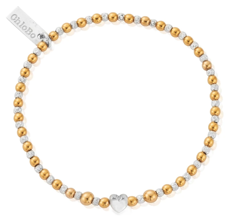 Image of ChloBo GMBHEART Mixed Metal Inset Heart Bracelet Jewellery