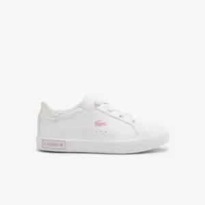 Image of Infants' Lacoste Powercourt Synthetic Trainers Size 8 UK Kids White