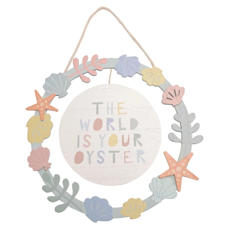 Image of Petit Cheri Petit Cheri Hanging Wreath "The World Is Your Oyster" Multi unisex