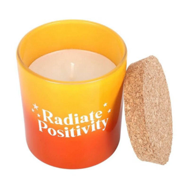 Image of Something Different Something Different Radiate Positivity Lemon & Bergamot Scented Candle in Yellow Yellow One Size Unisex 5063693944919