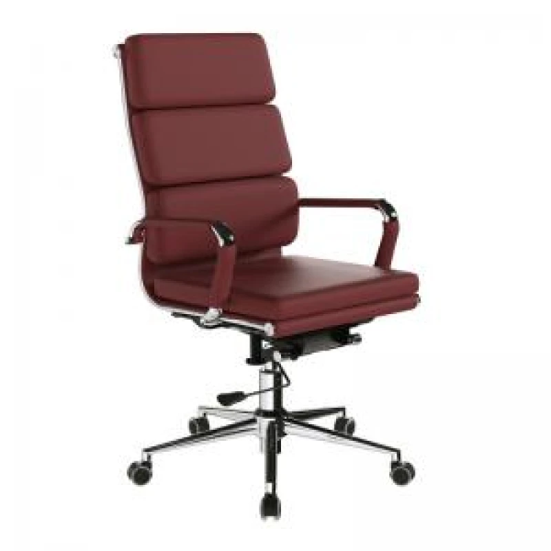 Image of Avanti Nautilus Designs Avanti High Back Bonded Leather Executive Office Chair With Individual Back Cushions and Fixed Arms Red - BCL/6003/OX BCL/6003