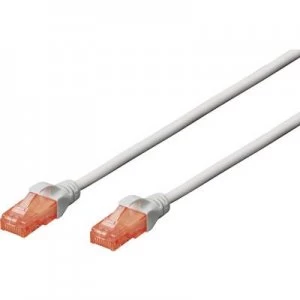 Image of Digitus RJ45 Network cable, patch cable CAT 6 U/UTP 10.00 m Grey incl. detent