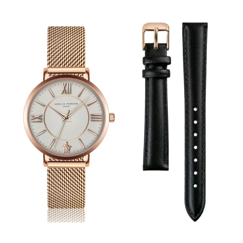 Image of Amelia Parker Womens watch and watchband Amelia Parker Petite Classique Dore Female 32 mm
