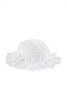 Image of Monsoon Baby Girls Ruby Pleat Bow Hat - White