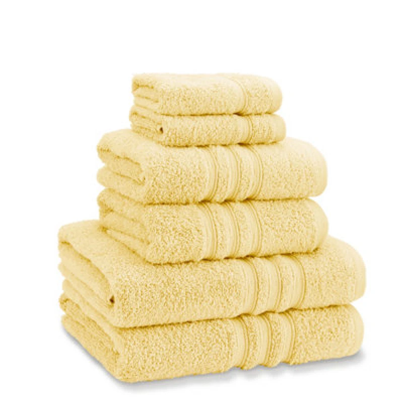 Image of Catherine Lansfield Zero Twist Cotton 6 Piece Towel Bale Set Yellow
