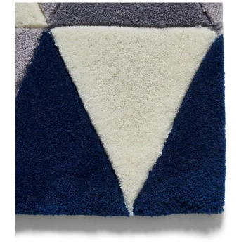 Image of HK3653 Grey Navy 120cm x 170cm Rectangle - Blue and Grey and Navy