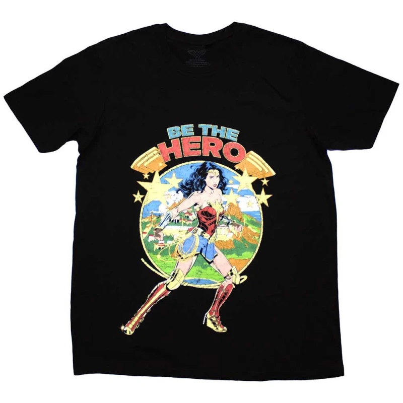 Image of DC Comics Wonder Woman Be The Hero T Shirt Black unisex