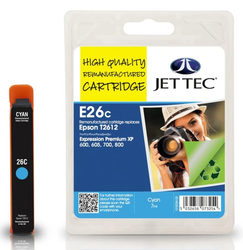 Image of Jet Tec 101E026102 ink cartridge Cyan