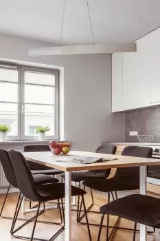 Image of LED Up and Down Pendant Light Brushed Aluminium Finish 20W Warm White (Non-Dimmable)