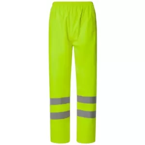 Image of Yoko Unisex Adult Flex U-Dry Hi-Vis Over Trousers (XL) (Yellow) - Yellow