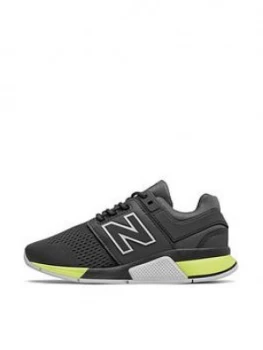 Image of New Balance 247 Lace Children Trainers BlackYellow Size 2