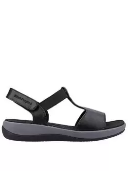 Image of Hush Puppies Sylvie Wedge Sandal, Black, Size 7, Women