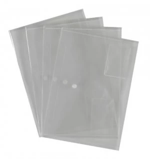 Image of Value A4 Popper Wallets Clear (Pack 5)