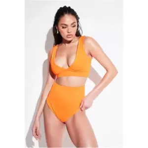 Image of I Saw It First Orange Deep 'V' Bikini Top - Orange