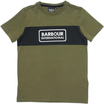 Image of Barbour International Boys Panel T-Shirt - Green