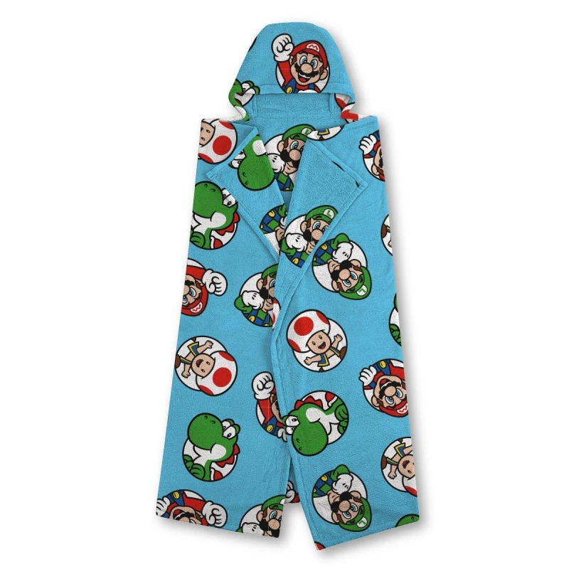 Image of Nintendo Nintendo Super Mario Playful Hooded Fleece Blanket - Multi One Size Unisex